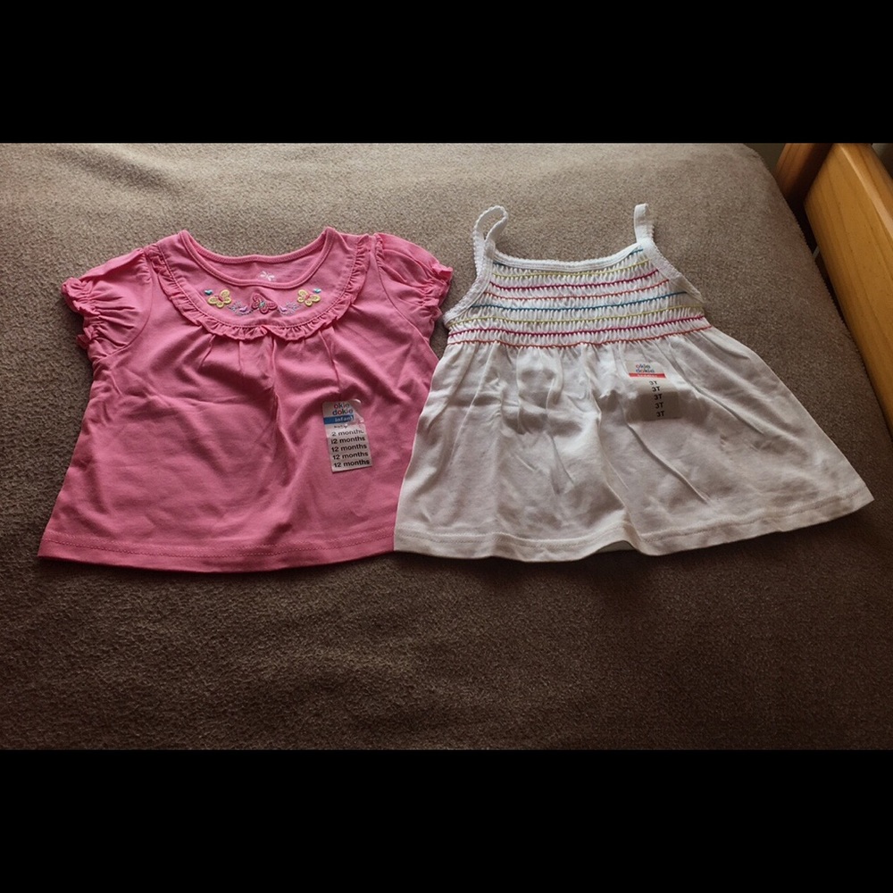 Pink & white 12M &3T tops
